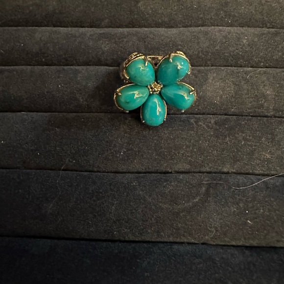 Sleeping Beauty Turquoise Flower Ring - Picture 4 of 4
